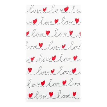Imagem de 100 pçs guardanapos de convidado dia dos namorados amor corações vermelhos toalhas de mão de papel linha dia dos namorados letras amor toalha de convidado descartável buffet de jantar para aniversário
