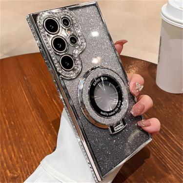 Imagem de Capa magnética com glitter, capa de carregamento sem fio para Samsung S24 S23 S22 Plus Ultra A15 A35 A55 A24 A25, prata, para A35