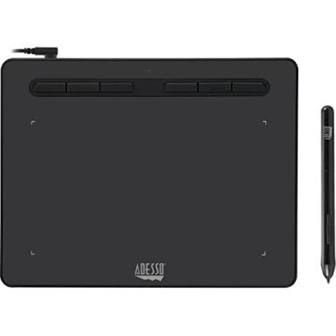 Imagem de Adesso Tablet gráfico CyberTrack K8 8 x 5 polegadas 8192 níveis de pressão da caneta com 6 teclas expressas para desenho digital, OSU e ensino online