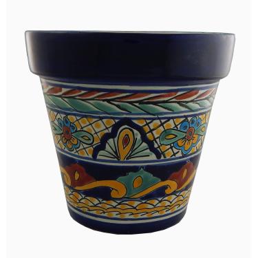 Imagem de Vaso de cerâmica plantador mexicano Talavera folk art cerâmica jardinagem artesanal # 10