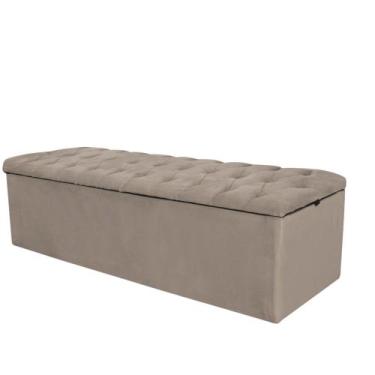 Imagem de Calçadeira Com Baú Estofada Espanha 190cm King Size Para Cama Box Sued