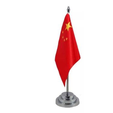 Imagem de Bandeira De Mesa China Com Mastro 29 Cm Altura (20x14cm) - SP Bandeira