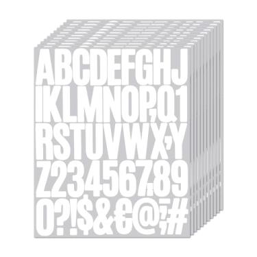 Imagem de 10 folhas, 500 peças, adesivos de letras de vinil branco, 5 cm, autoadesivos, números de caixa de correio, à prova d'água, números do alfabeto, símbolos, adesivos para caixa de correio, janela, porta