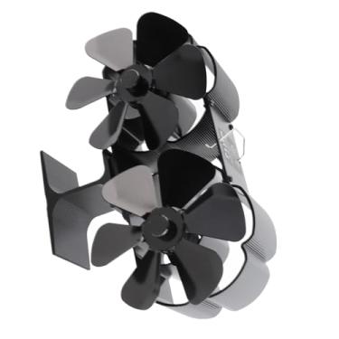Imagem de ZJchao 6 Blades Fan do Fogão Fan de Lareira de Cabeça Dupla de Cabeça Dupla 4500rpm Allia de Alumínio de 25dB Silenciosa Com Tamanho de 88x54x175cm para Fogão a Gás de Madeira