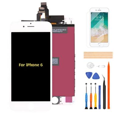 Imagem de A-MIND Tela de substituição de tela sensível ao toque de 4,7 polegadas para iPhone 6 A1549 A1586 A1589 Kits de reparo de montagem completa, com protetor de tela + ferramentas (branco)