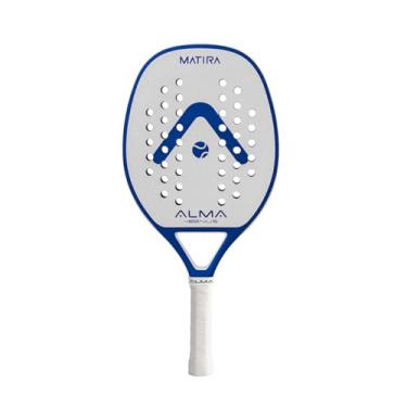 Imagem de Raquete Beach Tennis Carbono 1K Matira Branca e Azul Alma Genius