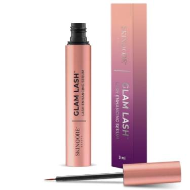 Imagem de Skinqore GlamLash Serum de cílios para crescimento e espessura, complexo de queratina para cílios e sobrancelhas com peptídeos e aminoácidos que melhoram o cabelo para cílios mais grossos, cheios e