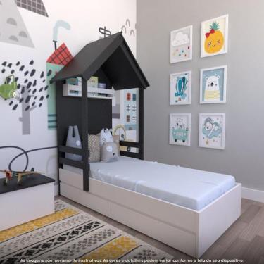 Imagem de Cama Infantil Lara com Gavetas 157cm X 153cm - Bramov Móveis
