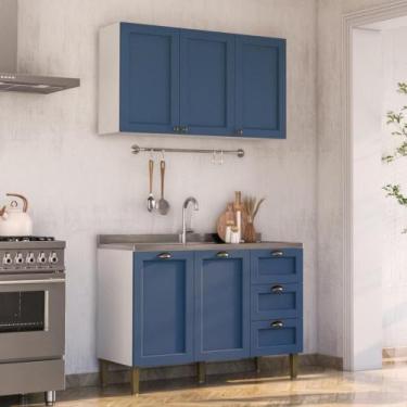 Imagem de Armário De Cozinha Americana Modulada 120cm Com Balcão Para Pia Multim