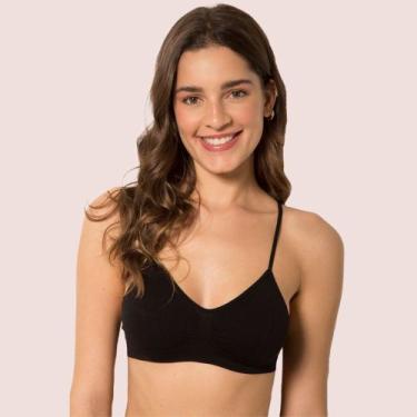 Imagem de Sutiã Top Sem Costura em Microfibra Confortável Trifil, Preto