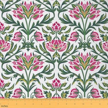 Imagem de Feelyou Conjunto de tecido damasco à prova d'água para adultos, tecido damasco botânico floral vintage por The Yard Kids 3 jardas, decoração de quarto de quarto, tecido de estofamento barroco