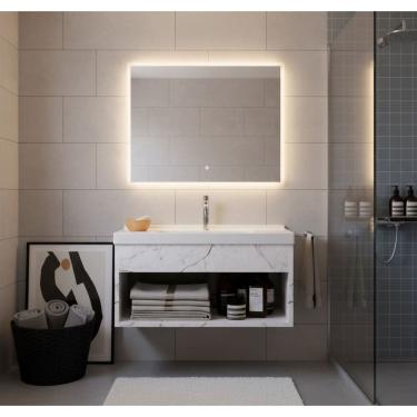 Imagem de Gabinete Armário para Banheiro 60cm MDF com Cuba - Zoff Branco