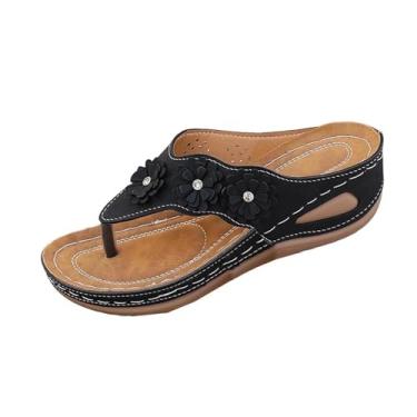 Imagem de Pantufa feminina casual primavera e verão moderna versátil cor sólida bico aberto moderno com alça única salto plataforma, Preto, 38