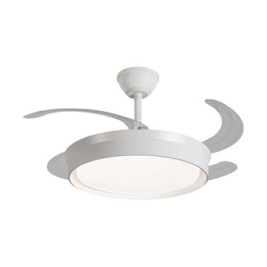 Imagem de Ventilador de Teto com Luminária de Led 36w Dimerizável Retrátil 6 Velocidades Branco