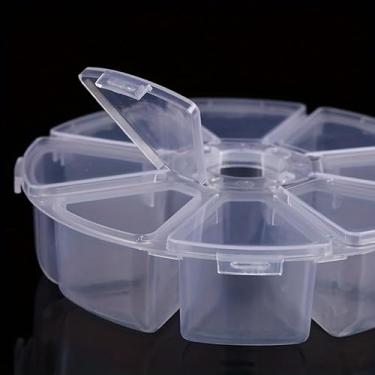 Imagem de Caixa organizadora de plástico branco para artesanato | Design de 8 grades | Suporte independente | Capacidade de pés cúbicos de < 68 cm de altura | Lbs leves | para ferramentas de pintura de diamante