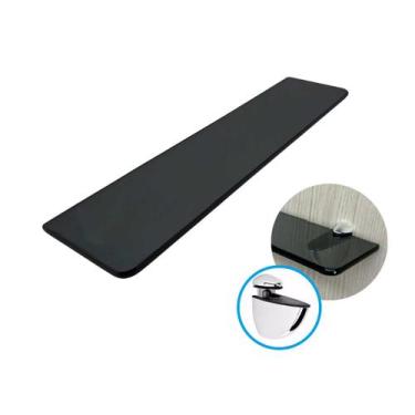 Imagem de Prateleira De Vidro 8mm 80x25cm Canto Arredondado Fumê - Mixso