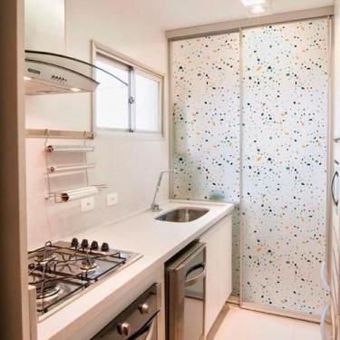 Imagem de Adesivo Para Vidro Box Banheiro Jateado Decorado Terrazzo Prova D'Agua