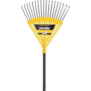 Imagem de Vassoura Plástica Para Grama, Com 18 Palhetas Metálicas, Com Cabo, Von