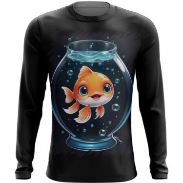 Imagem de Camiseta Manga Longa Peixinho Feliz no Aquário Peixe 3 - Kasubeck Stor