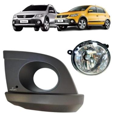 Imagem de kit Moldura e Milha Parachoque Saveiro Cross G5 2011 2012 2013 gol ral