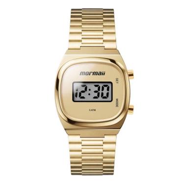 Imagem de Relógio Mormaii Feminino Ref: Moj8687am/4d Vintage Digital Retangular Dourado
