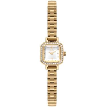 Imagem de Relógio Technos Feminino Ref: 1042ah/1k Retangular Mini Dourado