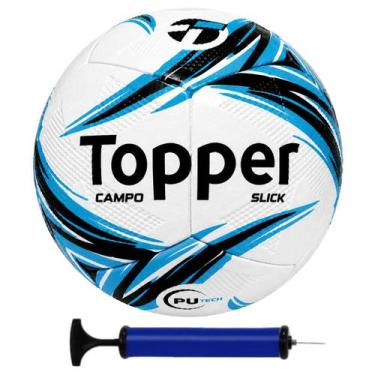 Imagem de Bola Campo Topper + Bomba De Ar, Azul