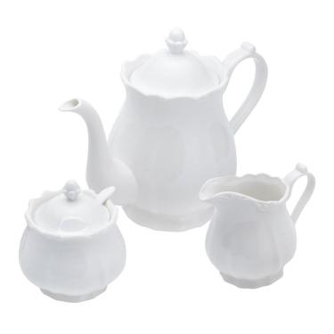 Imagem de Conjunto Para Café/Chá de Porcelana Fancy Branco 3 Peças Wolff