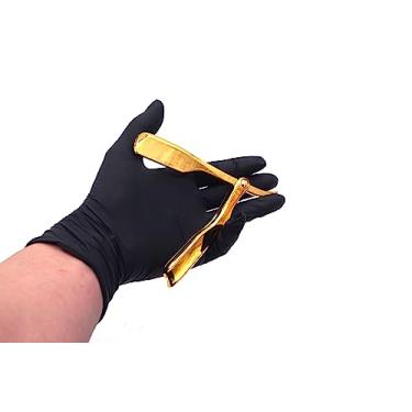 Imagem de Navalhete Dourado Navalha Profissional de Pressão Auto-clavada Resistente a Descamamento Para Barbeiro Barbearia