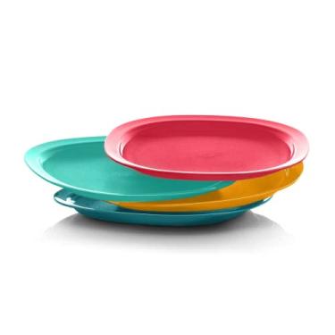 Imagem de TUPPERWARE Pratos de almo o reaquec veis para micro-ondas da marca - Seguro para lava-lou as e micro-ondas - Livre de BPA - Reutiliz veis, leves, dur veis e timos para crian as
