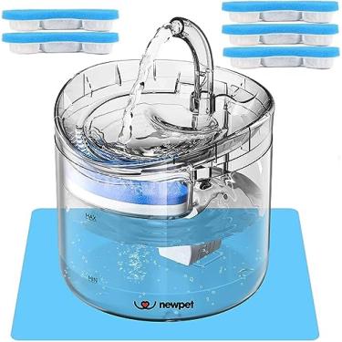 Imagem de 2L bebedouro de água para gatos bebedouros de animais com bomba inteligente para gatos, cães e animais de estimação múltiplos com 5 filtros