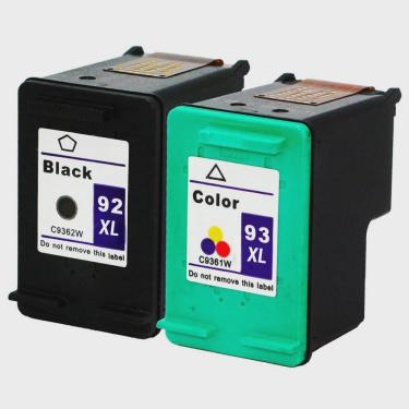 Imagem de Kit Par de cartuchos Hp 92 Preto (Black) e 93 Colorido (Color) Compatíveis