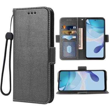 Imagem de Dswteny Capa carteira compatível com Motorola Moto G 5G 2023 com alça de pulso e suporte de cartão flip de couro para celular G5G G5 feminino masculino preto