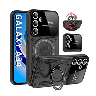 Imagem de Capa Capinha Armor Anti Choque Ring Luxo Para Galaxy A34 (Tela 6.6) + Anel Giratório + Proteção De Câmera - Proteção Militar