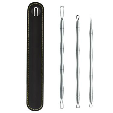 Imagem de PCS Pimple Comedone Extractor Tool Kit de remoção de acne Tratamento para espinhas Cravos Mancha Whitehead Remoção de ferramentas de cuidados com a pele facial com estojo de armazenamento