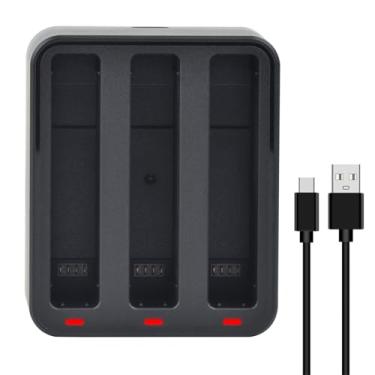 Imagem de Batmax Carregador LED Fast com 3 compartimentos com porta tipo C para bateria de câmera Insta360 X4