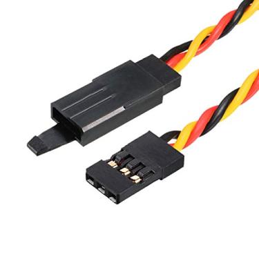 Imagem de uxcell 5 peças, 600 mm, cabo de extensão servo de 3 pinos, anti-interferência, macho para fêmea, para RC Futaba JR Servo Anti-reverso