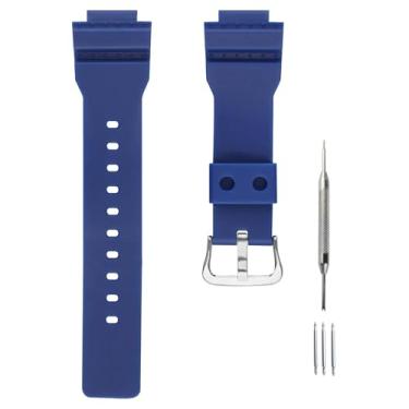 Imagem de unilabo Pulseira de relógio de resina compatível com Casio G-Squad 21 mm × 16 mm GBA-800 GBA800 GBD-800 GBD800, pulseira de reposição para homens e mulheres, azul