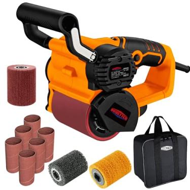 Imagem de Dobetter Lixadeira de tambor, para marcenaria, condicionamento de superfície, polidor de tampão, removedor de decapador de tinta, ferramenta de polimento de velocidade variável com bocal VAC, bolsa de ferramentas - DBDS500
