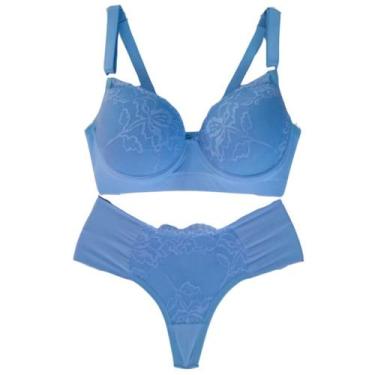 Imagem de Conjunto de Lingerie Básico Soutien Renda Calcinha Fio Duplo - Sou Gat