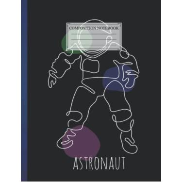 Imagem de Composition NoteBook astronaut human space Size 8.5 x 11 In, 110 pages Cute Cosy Winter Vaion Christmas Skiing Village For Children Girls Boys Kids Teens Adults Gift