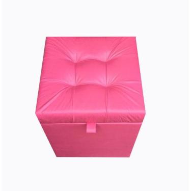 Imagem de Puff baú quadrado 1 lugar 36x36 cm rosa pink material sintético - NEGR