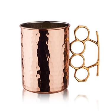 Imagem de Old Dutch International Caneca Brass Knuckle Hammered Moscow Mule, 590 ml, Cobre