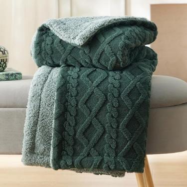 Imagem de Cobertor Sherpa Fleece Bedsure Twin Size - Verde Escuro