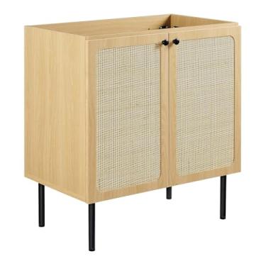 Imagem de Modway Armário de banheiro Chaucer de 76,2 cm em carvalho (lavatório não incluído)