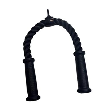 Imagem de Dynwave Tríceps corda Fitness Pull Rope Twisted Pull Down Biceps Tríceps corda de tensão para bíceps ombro traseiro antebraço do ombro, Preto