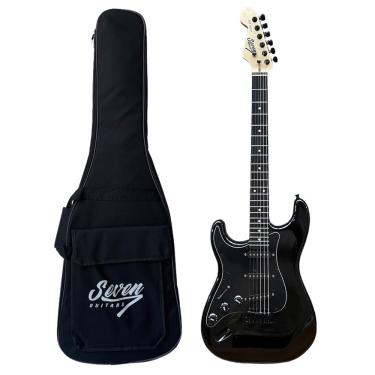 Imagem de Guitarra Strato Seven Canhoto Sgt-207 lh bk Preta c/ Bag