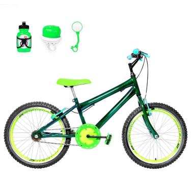 Imagem de Bicicleta Infantil Aro 20 Aero + Kit Passeio Verde Escuro