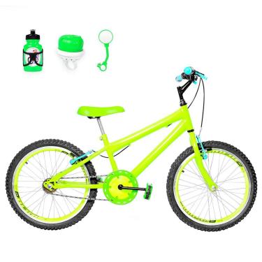 Imagem de Bicicleta Infantil Aro 20 Aero + Kit Passeio Verde Claro