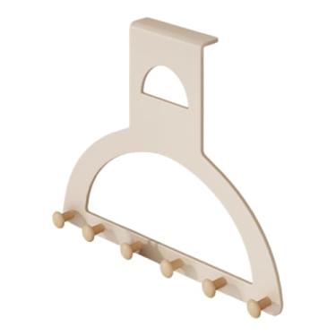 Imagem de SiaBiced Sobre o gancho da porta para pendurar cabideiro com 6 ganchos para sala de estar, escritório, quarto, Creme Branco